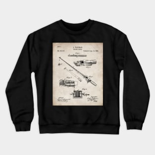 Fishing Rod Patent - Fishing Art - Antique Crewneck Sweatshirt